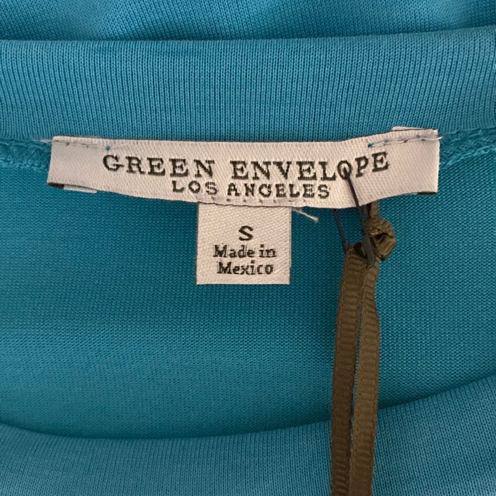 NWT Green Envelope Turquoise T-shirt Size S - Picture 6 of 8